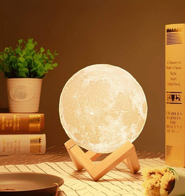 SnowShell 3D Moon Shaped LED Night Lamp(18 cm, Multicolor)