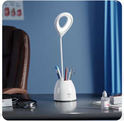xech Table Lamp for Study LED Light with Pen Stand Rechargeable for Home Office T2C Study Lamp(42.5 cm, White)