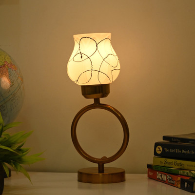 AFAST Decorative Table Lamp, Stylish Night Lamp, LED Compatible- A182 Table Lamp(31.5 cm, White, Black)
