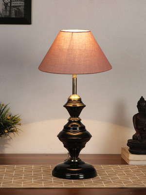 Devansh Grey Cotton Table Lamp With Iron Base Night Lamp(42.5 cm, Grey)