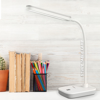 Daily Needs Shop Study Table Rechargeable LED Desk Lamp with Long Battery Backup Table Lamp(25 cm, Grey)