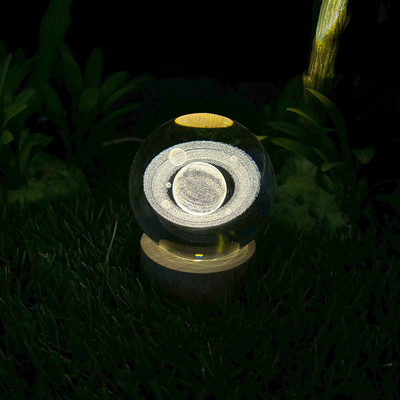 MOBIZAC Saturn Planet 3D Crystal Galaxy Ball Table Lamp(6 cm, Transparent)