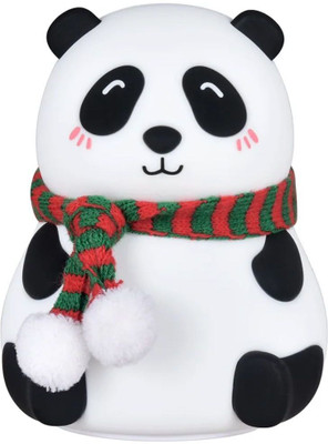 TEJA ENTERPRISES Panda Light Lamp Night Lamp(14 cm, White, Black)