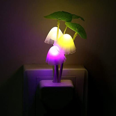 Dream Service Mushroom Color Changing Multi Color Led Sensor Flower Night Lamp Pack of 2 Night Lamp(10 cm, Multicolor)
