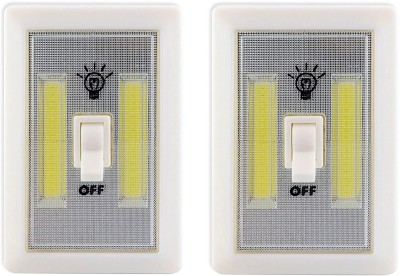 Ascension 2W 240 Lumens COB Emergency Wall Switch Night Light (Pack Of 2) Night Lamp(11 cm, White)