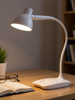 MG SALESS Power Plus Flexi Swan Led Tableware / Desk/Study/Night Lamp Model E-125 Study Lamp(40 cm, White)