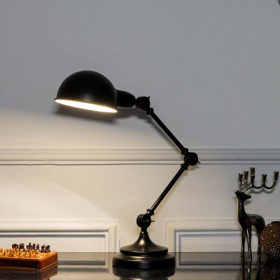 Kapoor Lampshades Healy Black Metal Desk Lamp Study Lamp(53 cm, Black)