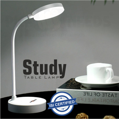 Pick Ur Needs Rechargeable LED Desk Lamp With 3 LED Color Mode Touch Dimmable Brightmess Study Table Lamp(11 cm, White)