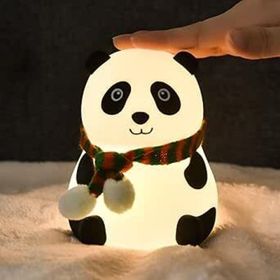 MUID Panda Night Light for Kids Room, Rechargeable, Tap Control 7 Color Changing Lamp Night Lamp(12 cm, White)