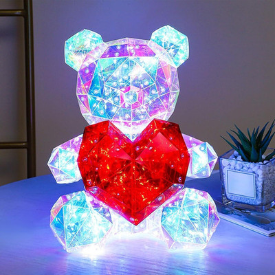 Pocket Simple Glowing Teddy Bear Night Light Night Lamp(20 cm, Multicolor)