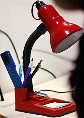 spark world HomeDecorTableLamp-TL053 Table Lamp(22 cm, Red)