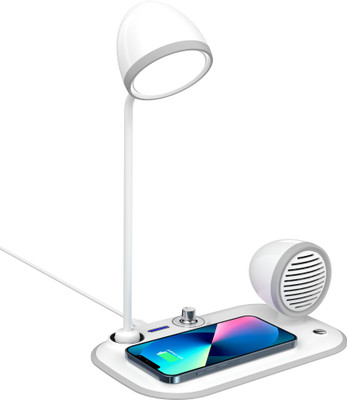 REMAXX RetroWave 3 in 1 Desk Lamp, 15w Wireless Charger, Bluetooth Calling Speaker Study Lamp(26.6 cm, White)