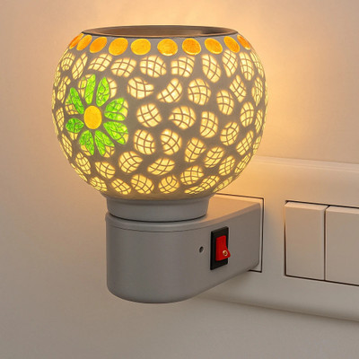 Mehta Woodpecker Enterprises MW-NightAura-Diffuser Night Lamp(12 cm, White)