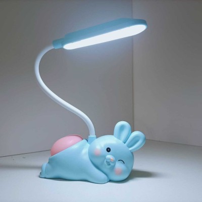 MACVL5 LED Rabbit Study Lamp with Night Light on Butt - Perfect for Kids! Study Lamp(25 cm, White, Pink, Blue)