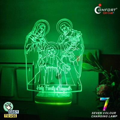 CLI Jesus Christ Light 3D Illusion Led Light Night Lamp Table Lamp Table Light Night Lamp(10 cm, Multicolor)