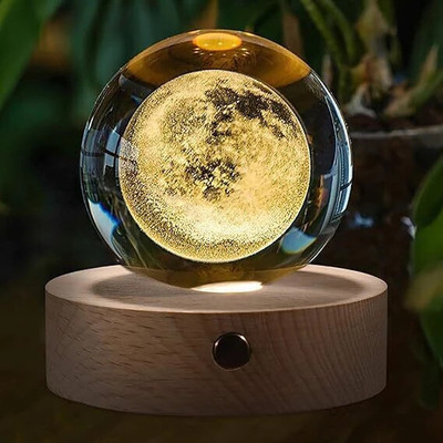 FIVANIO 2183D CRYSTAL BALL NIGHT (MOON)-92 H118 Night Lamp(22 cm, Multicolor)