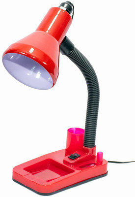 spark world Study Lamp for Students with Metal Shade and Plastic Base | 316 Model (Red) Study Lamp(38.1 cm, Red)