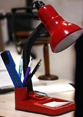 spark world HomeDecorTableLamp-TL069 Table Lamp(22 cm, Red)