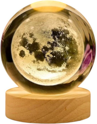 Aipom 3D Big Moon Crystal Ball , Special Gift , Moon Night Lamp Night Lamp(8 cm, Warm GOLD)
