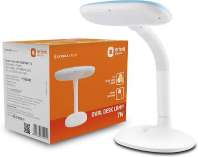 Orient Electric Oval Desk Lamp Flicker Free Study Lamp Table Lamp(28 cm, Cool white, Warm white & Natural light)