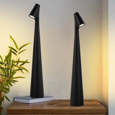 KHODALRAJ ENTERPRISES Brown Portable LED Table Lamp Study Lamp(32 cm, Black)