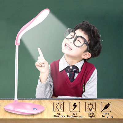 JK Sales Rechargeable Led Desk Lamp, Touch Control , Eye-Caring Lamp with USB Charging Table Lamp(7 cm, Pink)