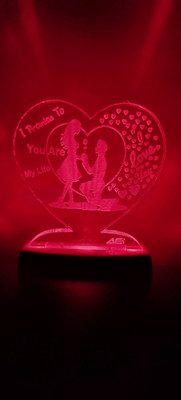 Omniverse I PROMISE TO YOU ARE MY LIFE FANCY NIGHT LAMP 114 Night Lamp(13 cm, MULTICOLOR LED LIGHT 7 COLOR AUTOMATIC CHANGE)