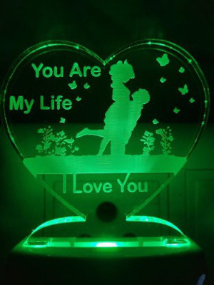 RPJ Trader Love You are my Life Couple Night Lamp with 7 Color Changing( Pack Of 1) Night Lamp(12 cm, Multicolor)