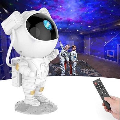 RiiseRoot Riise Root | Galaxy Astronaut Space Star Projector | 360 Adjustable Head Night Lamp(22.5 cm, White)