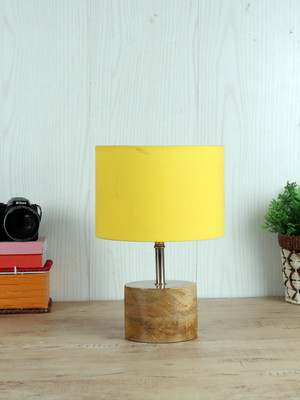 Devansh Wood table lamp with Bamboo Shade Table Lamp(30 cm, Yellow)
