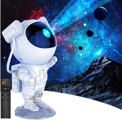 Jaaro 360° Rotating Astronaut Galaxy Star Projector Night Light with Remote & USB Night Lamp(13 cm, Multicolor)