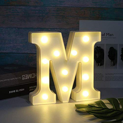 prajna Marquee Alphabet Shaped Led Light (M) Pack of 1. Table Lamp(22 cm, White)