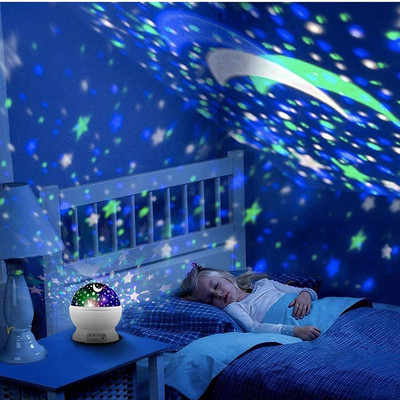 EPICK Star Master Dream Colorful LED,360-degree Rotating Projector Night Lamp with USB Night Lamp(13 cm, White)