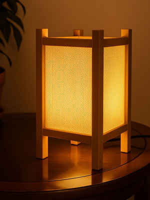 FastenFab Japanese Table Lamp| Ambient Light| Bedroom| Gift Idea| Living Room| Office Desk Table Lamp(24 cm, Warm White, Beige)