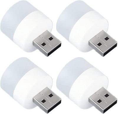 Radha Mini Usb LED Portable & Multi-Purpose Light Lamp X4.37 (Pack of 4) Night Lamp(2.5 cm, Random Colour)