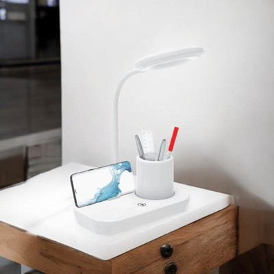 HASRU Table Lamp for studying_39 Table Lamp(12 cm, White)
