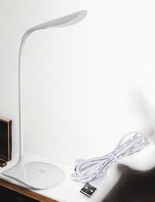 zynati white angular table lamp12 Study Lamp(31 cm, White)