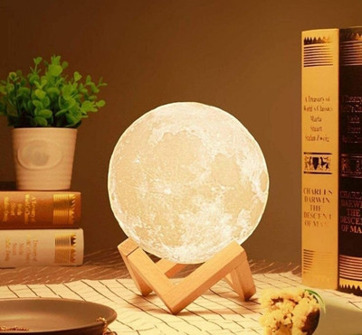 SnowShell 3D Moon Shaped LED Night Lamp(18 cm, Multicolor)