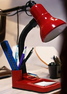 spark world HomeDecorTableLamp-TL011 Table Lamp(22 cm, Red)