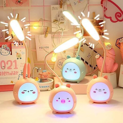 Powerpicks Cute Cartoon teddy Bear Desk Lamp / Rechargeable LED kids table lamp Night Lamp Study Lamp(8 cm, Multicolor)