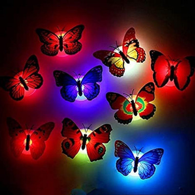 Eagean Butterfly Night Lamp Colour-Full Home Decoration Color Changing Led Night Lamp(8 cm, Multicolor)