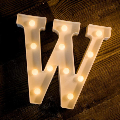 Satyam Kraft Marquee Alphabet Shaped Led Light (W) Pack of 1. Table Lamp(22.5 cm, White)