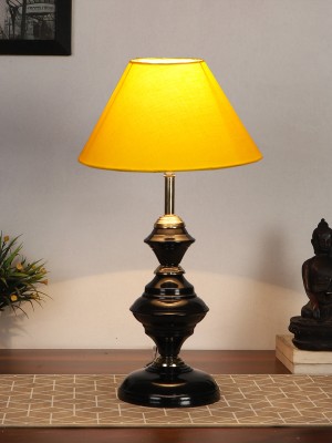 Devansh Yellow Cotton Table Lamp With Iron Base Night Lamp(42.5 cm, Yellow)