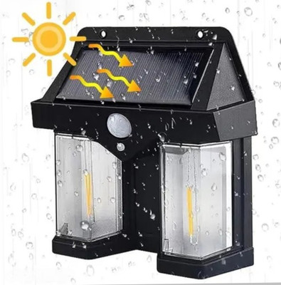 SSS Solar LED sensor light/solar light/auto sensor light with 2 LED bulbs Night Lamp(21 cm, Black)