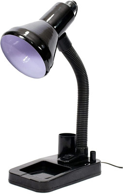 spark world Flexible Electric Table Lamp with Attached Pen Stand - Black (Bulb not Included) Study Lamp(9 cm, Black)