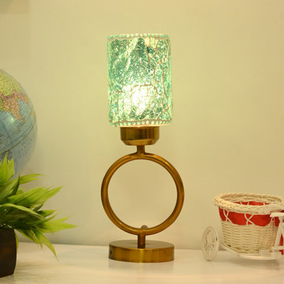 1st Time Decorative Table Lamp, Stylish Night Lamp, LED Compatible- B90 Table Lamp(34.5 cm, Blue)