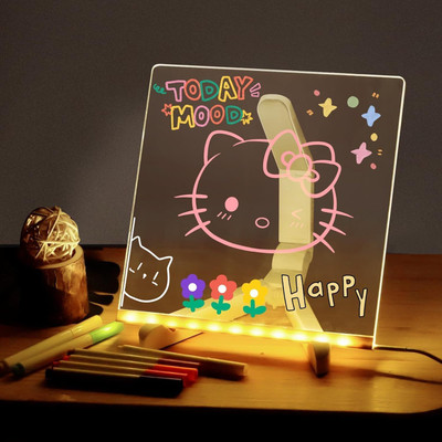 Toxen Led Board for Writing, 3D Acrylic LED Message Board Night Lamp(15 cm, Multicolor)