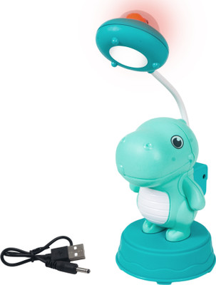 WISHKEY Dino Theme 2-in-1 LED Desk Lamp with Base Stand, Pencil Sharpener, 3 Light Modes Study Lamp(16 cm, Blue)