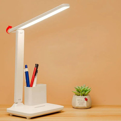 Around LED Rechargeable LED Stand Desk Lamp Reading Table Light Study Lamp(5 cm, White)
