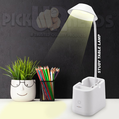 Daily Needs Shop Rechargeable Study Table Lamp LED Desk Light For Students With Pen Stand Study Lamp(10 cm, White)